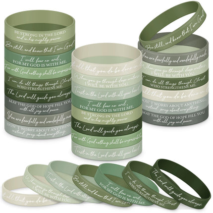 48 Pcs Bible Verse Christian Bracelets Silicone,Classic Color