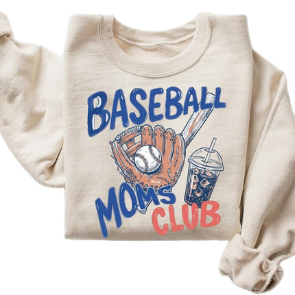 Baseball Moms Club Sweatshirt – Trendy Game Day Mom Crewneck Pullover