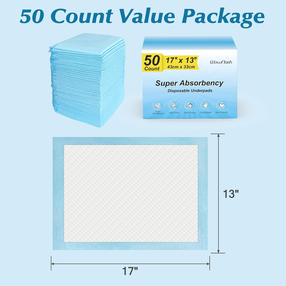 Super Absorbency Disposable Diaper Pads for Baby, Puppy and Adults, Disposable Changing Underpads for - photo 2
