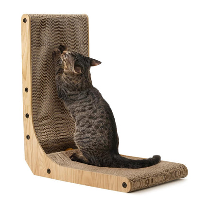 Rascador para Gatos, Almohadilla Rascadora en Forma de L de 18.9 Inch para Gatos de Interior