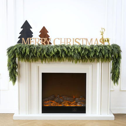 9Ft Christmas Garland,Real Touch Cedar Garland,Realistic Faux Pine Garlands