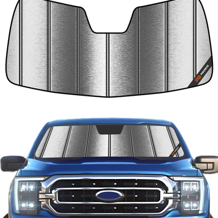 Windshield Sun Shade for Ford F150 2021-2025. Reflective Aluminum Film Front Window Sunshade B