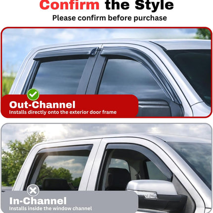 KPY Rain Guards Fit for 2020-2026 Kia Soul, Out-Channel Window Visors Vent Wind Deflectors 4PC, Car Accessories for 20-26 Soul