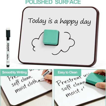 6 Pack Small White Boards, 9"x12" Double Sided Personal Dry Erase Boards Portable Handheld Whiteboards for Kids, Students, Teacher School, Include 6 Markers, 6 Erasers, 6X52 Pcs Letters