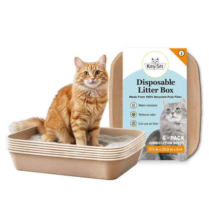 Arenero desechable para gatos grande, 6 unidades, portátil y resistente para viajes y hogar, controla olores