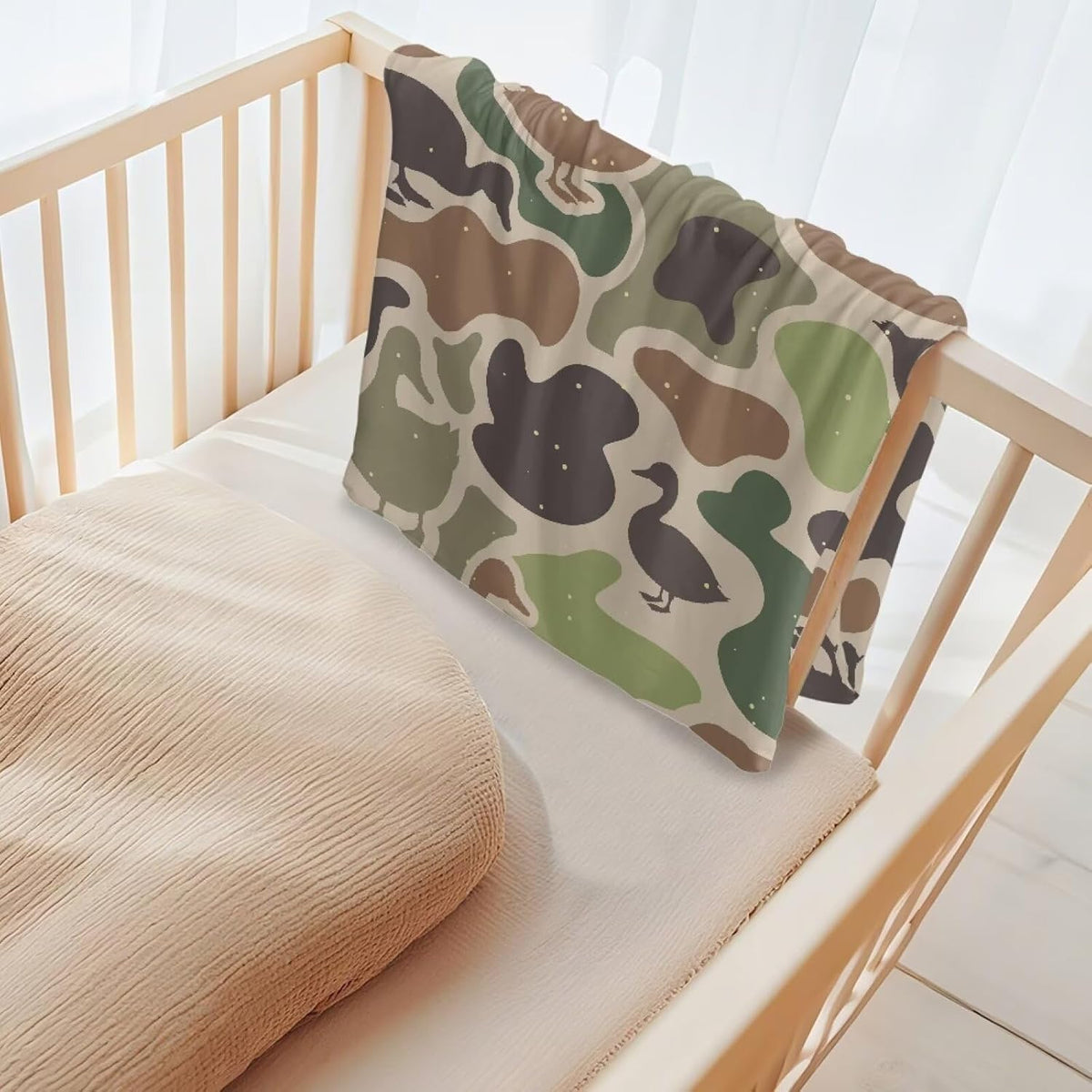 Green Duck Hunting Camo Cover for Baby Nest for Newborn & Infant Lounger Slipcover Elastic Fabric Nest - photo 4