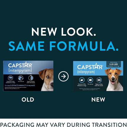 Capstar (Nitenpyram) Fast-Acting Oral Flea Treatment for Dogs 2-25 Lbs, Vet-Recommended Medication Tablets, Flea Tablets for Dogs Start Killing in 30 Minutes, 6 Doses