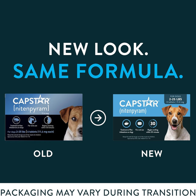 (Nitenpyram) Fast-Acting Oral Flea Treatment for Dogs 2-25 Lbs, Vet-Recommended Medication Tablets, Flea Tablets for Dogs Start Killing in 30 Minutes, 6 Doses