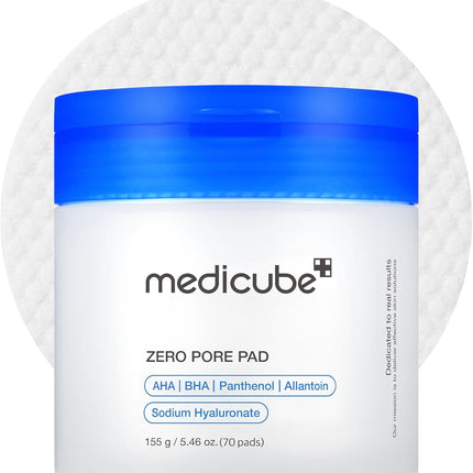 medicube Zero Pore Pad 2.0 — AHA BHA Dual-Textured Korean Exfoliating Toner Pads 70 Count