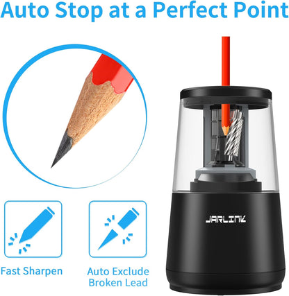 Electric Pencil Sharpener, Heavy-Duty Helical Blade to Fast Sharpen, Auto Stop for No.2/Colored - photo 3