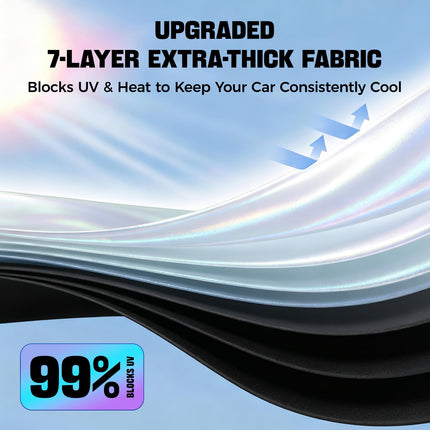 Parasoles para parabrisas de auto: parasoles plegables para ventana de auto, visera solar reflectante 210T con bloqueo UV, mantiene el vehículo fresco en el calor del verano, ajuste universal para autos, SUVs y camionetas, fácil de instalar y guardar