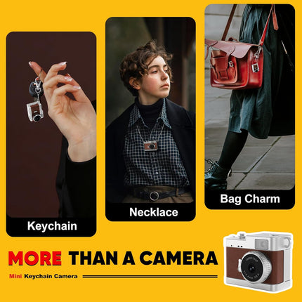 Keychain Camera, 16GB Mini Digital Camera with Built-in Flash & Retro Filters, Pocket Mini Camera for Travel, Vlogging, Birthday Gift for Friends