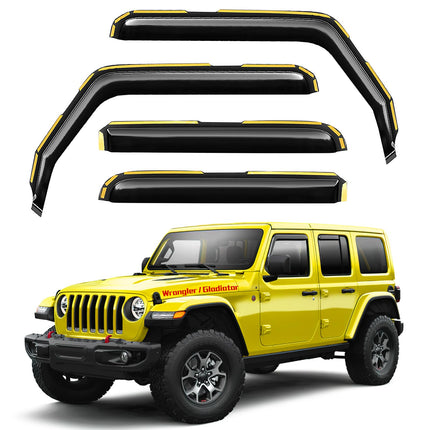 in-Channel Extra Durable Window Rain Guards for Chevy Silverado/GMC Sierra 1500 2019-2026 Crew Cab,Window Deflectors,Vent Visors,Side Window Shades, Truck Accessories-4pcs