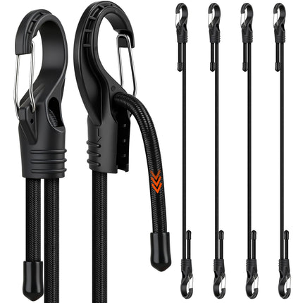 31-Piece Bungee Cords Assortment Jar, Includes 10”,18”,24”,32”,40” Bungee Cords, 6“ Zip Ties, 8”Canopy/Tarp Ball Ties and Crocodile Mouth Tarp Clips
