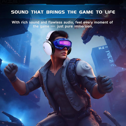 acer 2.4GHz Wireless Gaming Headsets for PS5, PS4, PC, Switch, 3 in 1 Gaming Headphones with Noise Canceling Mic, Stereo Sound, 40+Hr Battery, 50mm Drivers - White