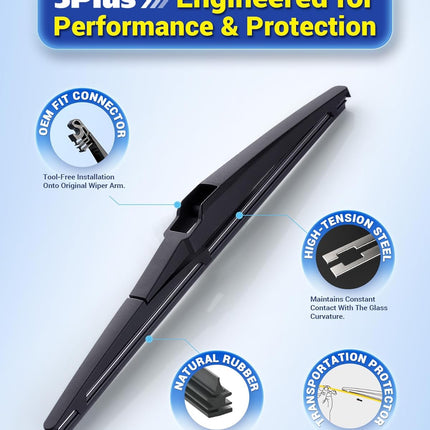5 PLUS® 8" Rear Wiper Blade Replacement for Toyota Prius C 2019-2012 /Lexus CT200h 2017-2011 /Scion xD 2014-2008 Rear Windshield Wiper Blade (8-A)