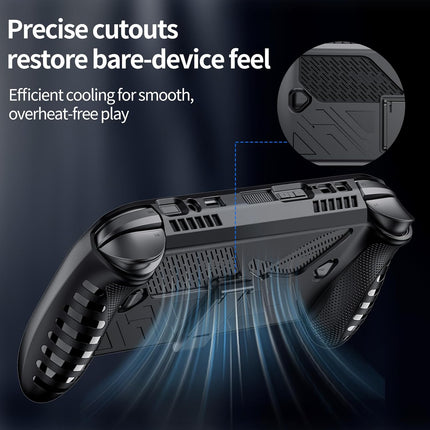 Protective Case with Kickstand for ASUS ROG Xbox Ally X 2025 - Shockproof TPU Cover with Stand, Non - Slip & Anti- Collision Handheld Game Console Accessories (Black)