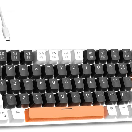 MageGee Portable 60% Mechanical Gaming Keyboard, MK-Box LED Backlit Compact 68 Keys Mini Wired Office Keyboard with Blue Switch for Windows Laptop PC Mac - Black/White