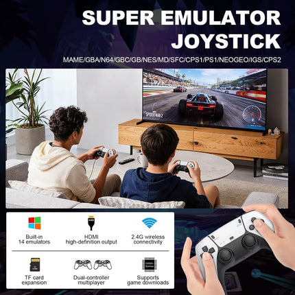 2026 New Retro Gaming Console, Retro Gaming Stick with 40,000+ Classic Game and 23 Game Emulators, Plug & Play 4K HDMI Output Game Console Stick with Dual 2.4G Controllers (128GB) for Christmas gifts