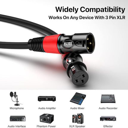 EBXYA XLR Cables 1.5 ft 6 Pack - XLR Male to Female 3 Pins Balanced Microphone Cable