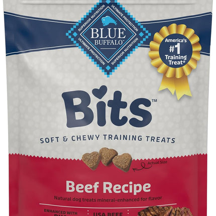 Blue Buffalo Bits Soft Dog Treats for Training, Made with Natural Ingredients & Enhanced with DHA, Beef Recipe, 19-oz Bag