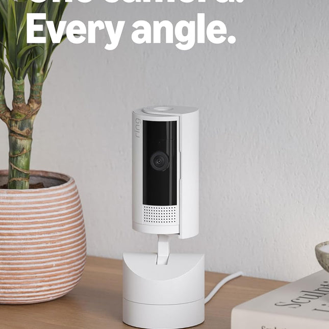 Pan-Tilt Indoor Cam (newest model), See all around your home or business with 360° pan coverage, HD video, plus Two-Way Talk, White