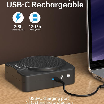 Wireless Voice Amplifier for Teachers, Original Voice Speaker with Wire and Wireless Microphones, Portable Speaker Megaphone for Classroom, Training, Meeting, Instructors, Coaches, Games