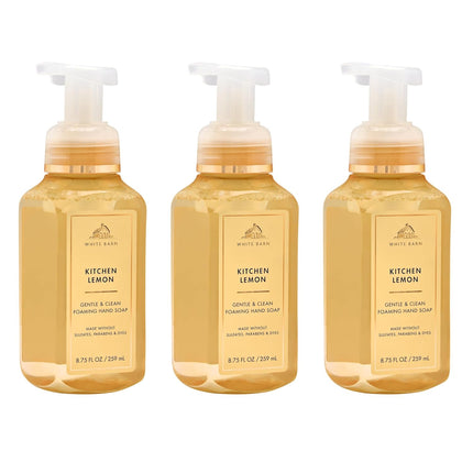 Bath & Body Works Kitchen Lemon Gentle & Clean Foaming Hand Soap - Germ-Cleansing Hand Soap with Gentle Cleansing & Conditioning Formula - Dermatologist Approved - Thoughtful Gift - 3-Pack