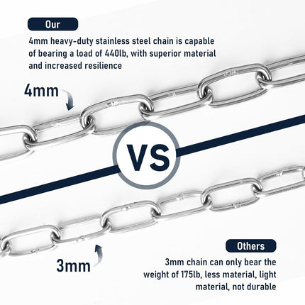 Gate Chain for Outdoor Fence - Rustproof Metal Gate Latch Chain with Hooks, Secure and Durable for Garden, Yard, and Farm Use - Easy Installation, Weather Resistant (1 Pack)