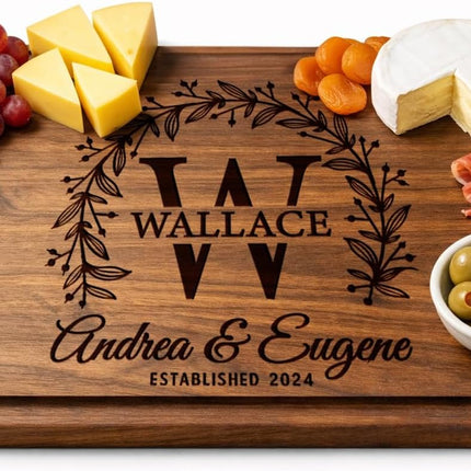 Personalized Cutting Board - Personalized Wedding Gifts for Couple - Custom Cutting Board Wood Engraved- Housewarming Gifts New Home - Best Present for Wedding, Bridal Shower, Engagement & Anniversary