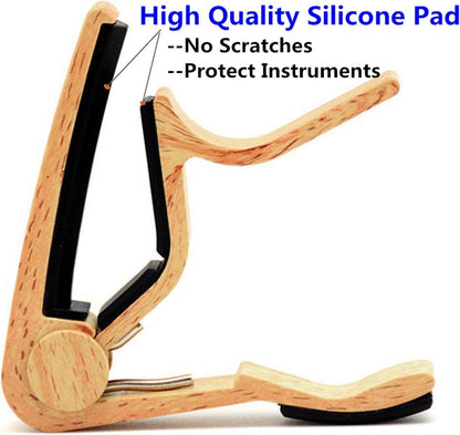 Guitar Capo for Acoustic and Electric Guitar with 5 Picks, Burlywood - photo 2