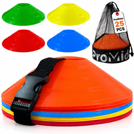 Disc Soccer Cones for Training Kids - 25/50/100/200 Small Plastic Cones for Sports Training - Flexible Conos for Soccer Practice Equipment, Basketball & Football Drills Equipment