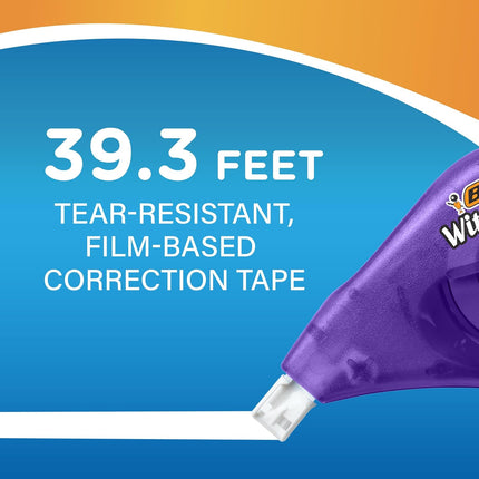 White Tear-Resistant Correction Tape, 39.3 ft, 10-Count Pack