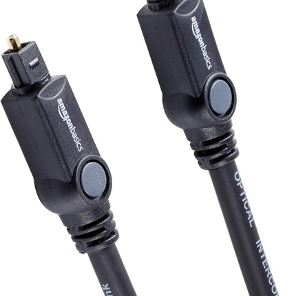 Toslink Digital Optical Audio Fiber Optic Cable, Multi-Channel, for Sound Bar, Audio System, Home Theatre, Gold-Plated Connectors, 3.3 Feet, Black