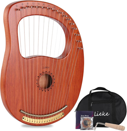 16-String Lyre Harp with Bag and Tuning Wrench