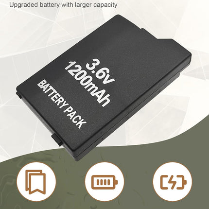 Battery for Sony PSP 3000 2000: Model PSP-S110 Portable Replacement Battery Pack 3.6V 1200mAh for Sony PlayStation PSP 2001 3001 Slim with Charger Cable