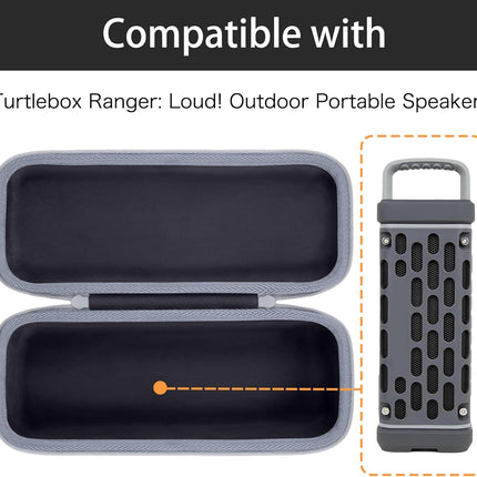 co2CREA for Turtlebox Ranger Loud Outdoor Portable Bluetooth 5.4 Speaker, Hard Carrying Case with Handle, Shockproof Protective Travel Storage Case, Black