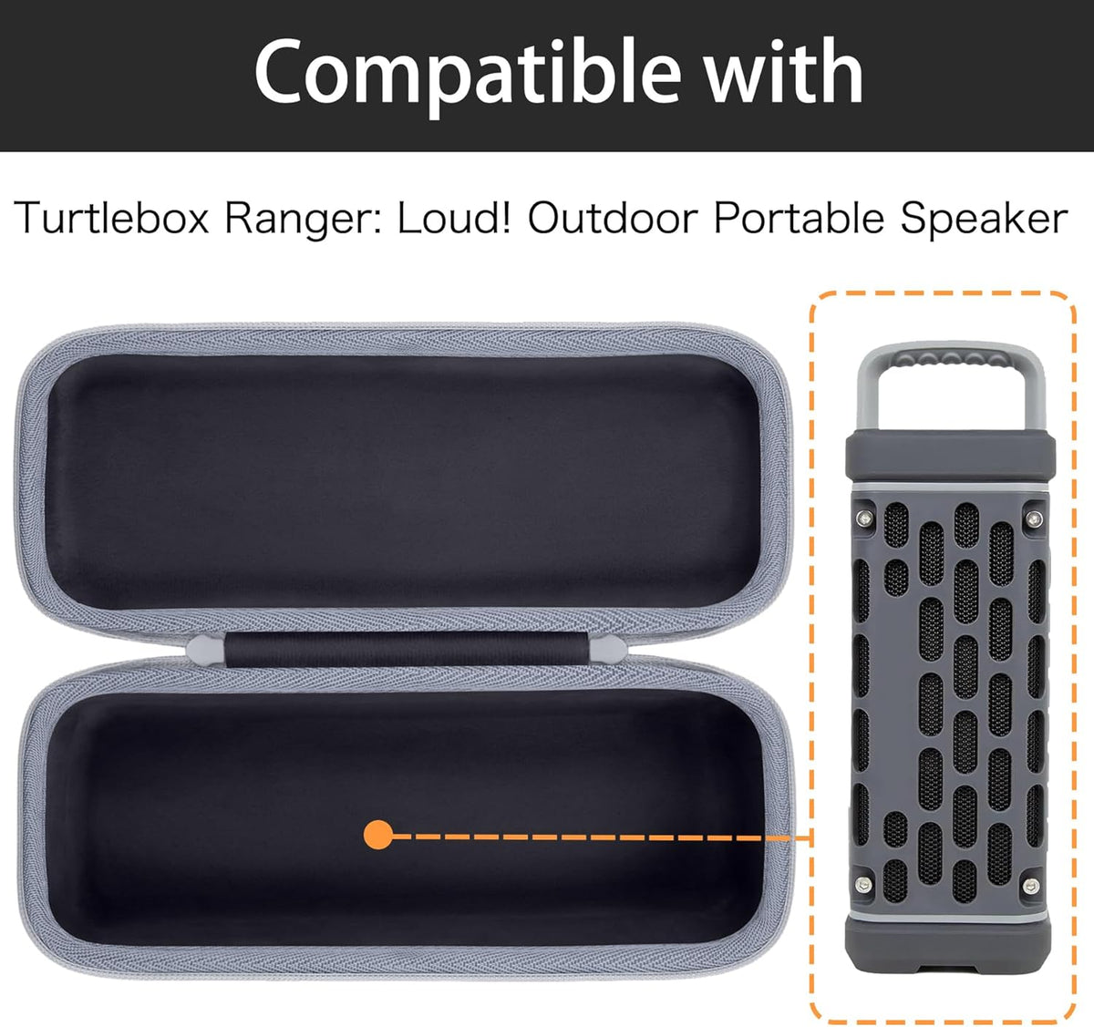 Black Hard Carrying Case with Handle for Outdoor Portable Speaker - photo 2
