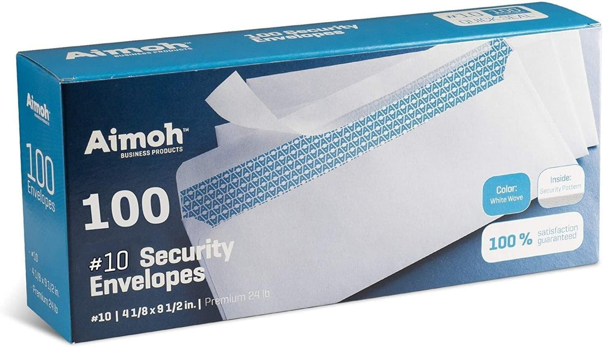 #10 Security Self Seal Envelopes - 100 Count, No Window, White