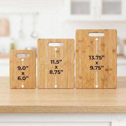 Handcrafted Bamboo Cutting Board – Genuine U.S.A. Made, Multiple Sizes – Premium Bamboo Wood, Perfect for Kitchen Prep or Personalized Engraved Gifts (Medium)