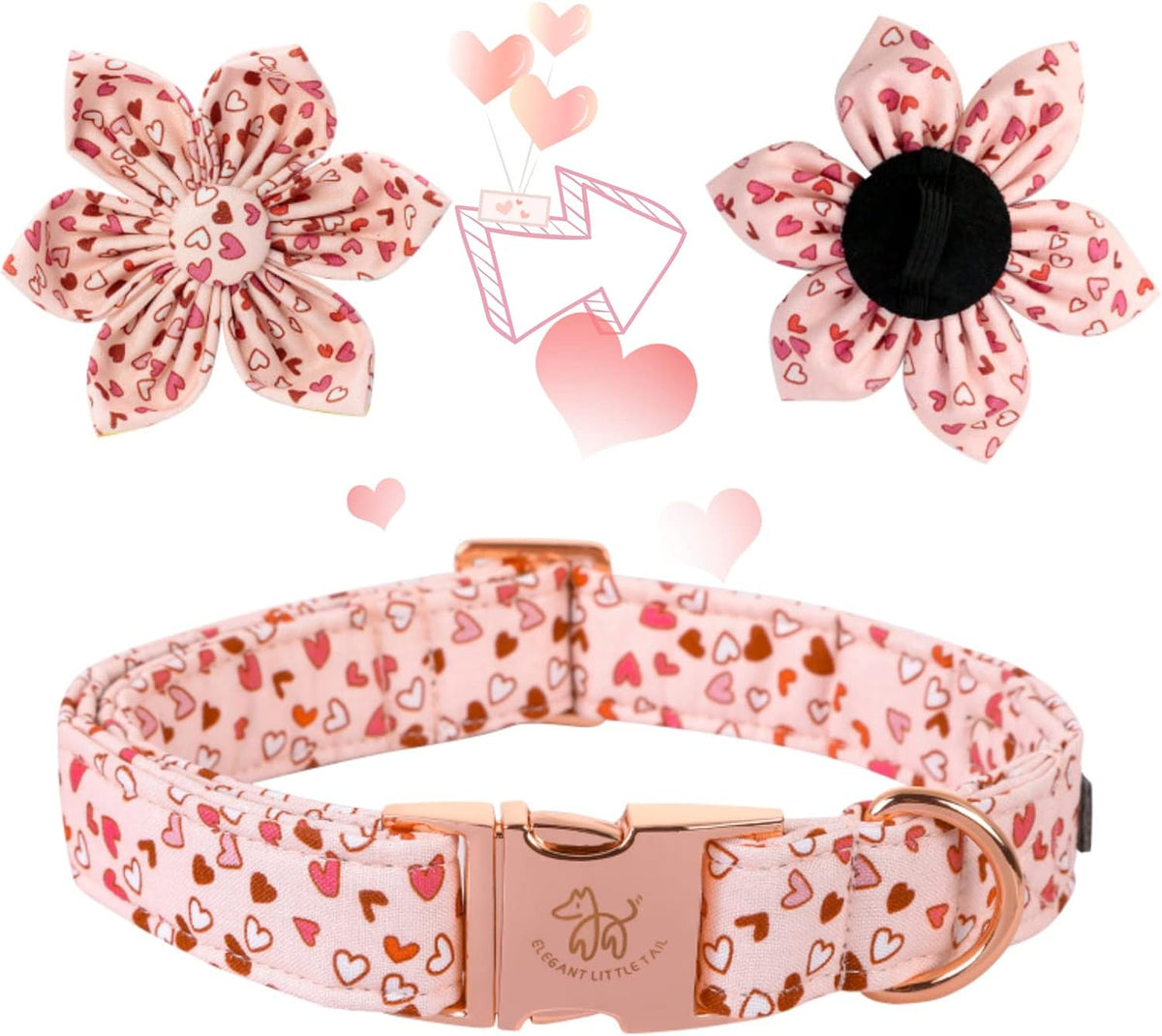 Valentine's Heart Dog Collar for X-Small Puppies - photo 2