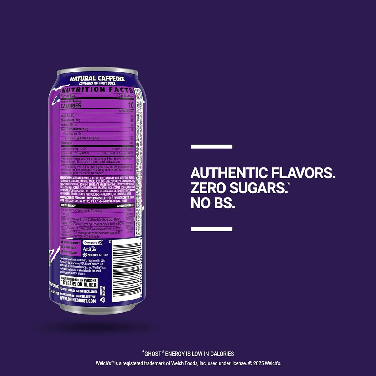 Grape Energy Drink 12-Pack, 16 oz Cans - photo 3
