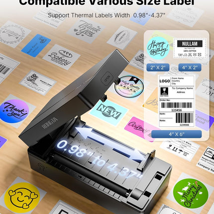 Rongta Bluetooth Thermal Shipping Label Printer, Wireless 4x6 Label Printer for Shipping Packages&Small Business, Compatible Windows/Mac/Android/iOS, Support USPS, UPS, Etsy, Shopify, RP425