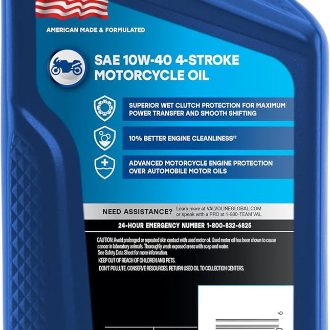 4-Stroke Motorcycle 10W-40 Motor Oil 1 Quart