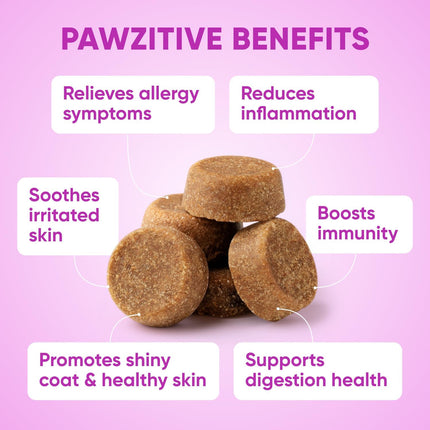 Dog Allergy Relief Chews for Itchy Skin - Seasonal and Food Allergy Chews for Shedding, Licking Paws, Hot Spot, Ears - USA Product - Omega 3 Fish Oil Skin & Coat Supplement - Anti Itch Immune Treats