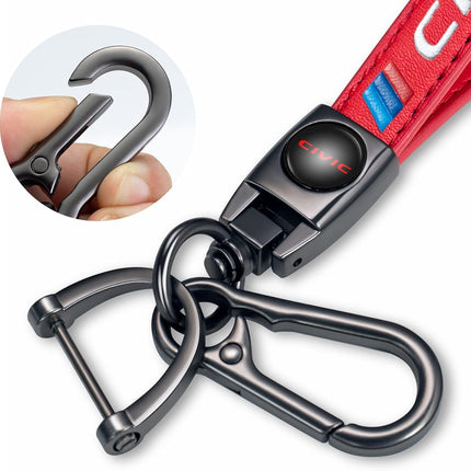 Genuine Leather Car Key Chain Keyring Keychain Accessories Family Present Black