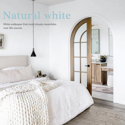 17.7''x118'' Peel and Stick Wallpaper White Contact Paper for New Environmentally Friendly Materials Thickening Upgrade Embossed Renter Friendly Wall Paper Modern Vinyl Wrap Countertop Bedroom