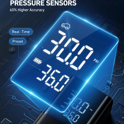 150 PSI Cordless Portable Tire Inflator with Digital Display and LED Light