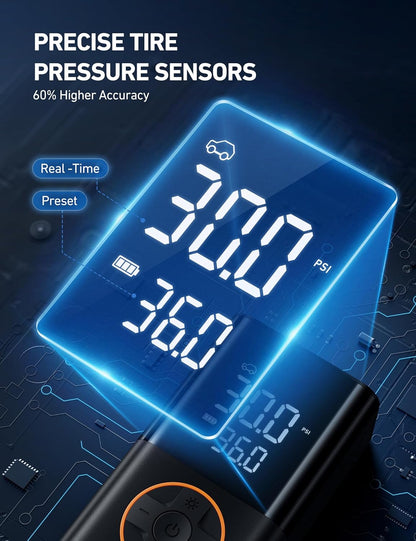 150 PSI Cordless Portable Tire Inflator with Digital Display and LED Light - photo 5