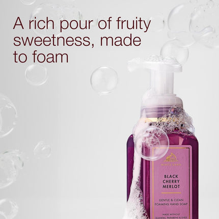 Bath & Body Works Black Cherry Merlot Gentle & Clean Foaming Hand Soap - Germ-Cleansing Hand Soap with Gentle Cleansing & Conditioning Formula - Dermatologist Approved - Thoughtful Gift - 3-Pack